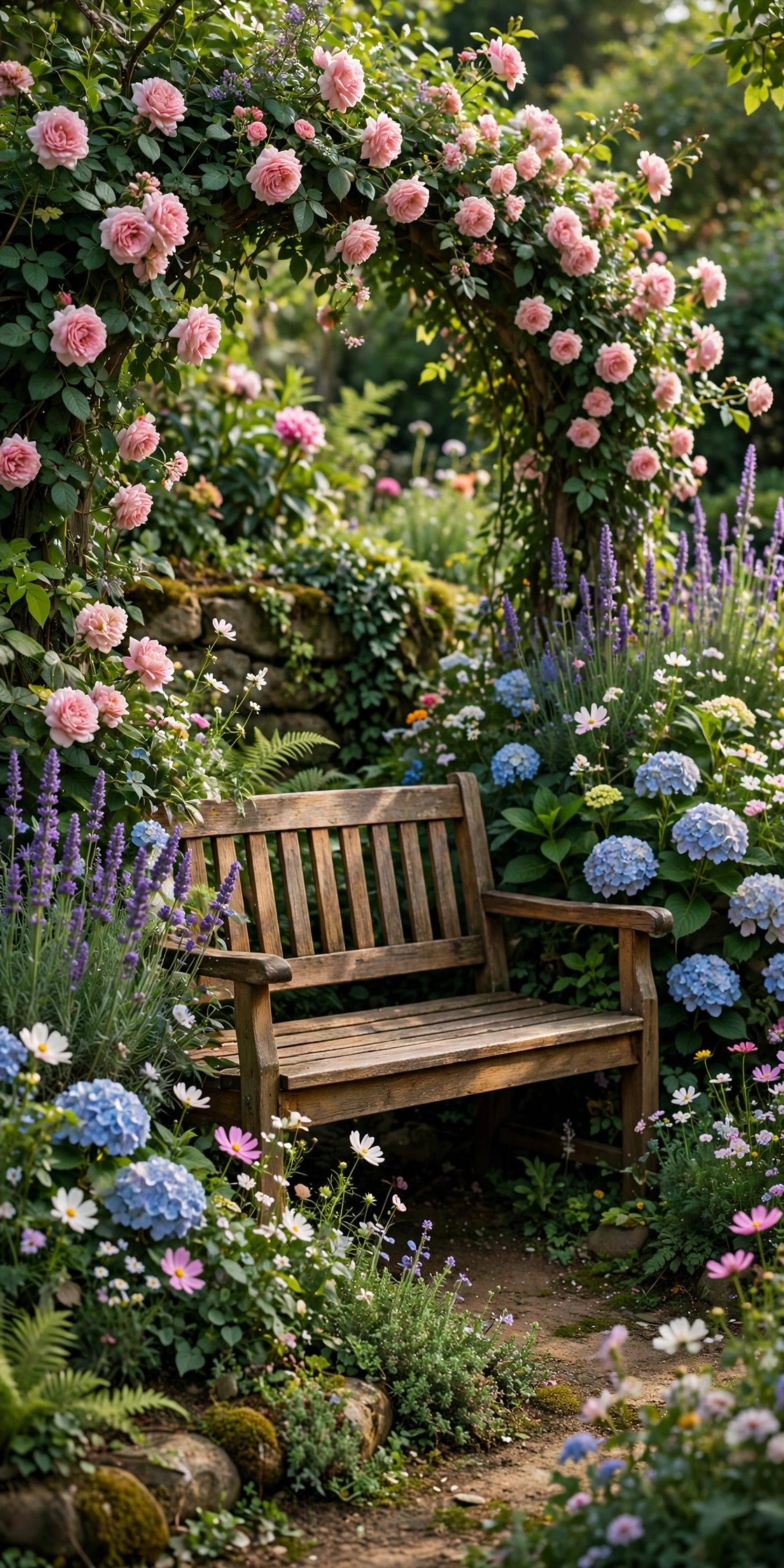 14. Add Seating Inside the Garden